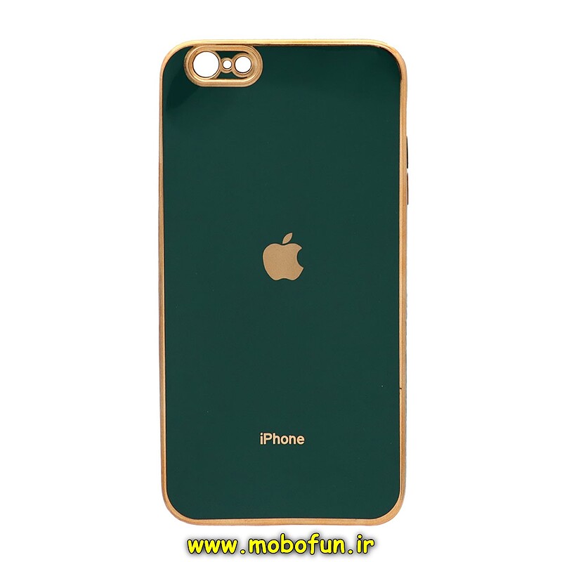 قاب گوشی iPhone 6 Plus - iPhone 6S Plus آیفون طرح ژله ای مای کیس گلد لاین دور طلایی محافظ لنز دار سبز تیره کد 26216