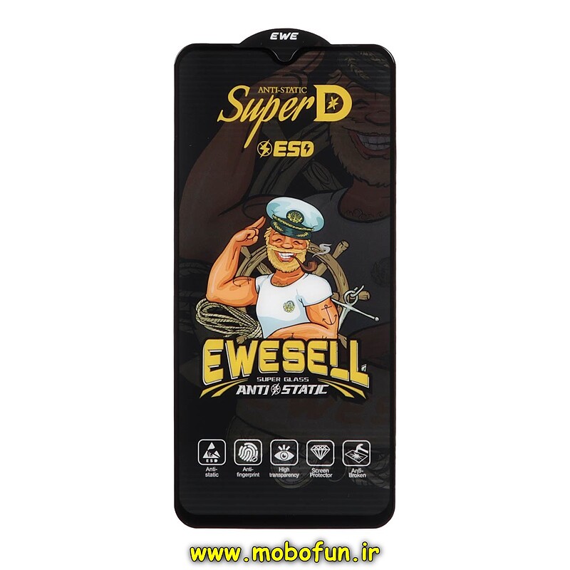 گلس گوشی شیشه ای EWESELL سری آنتی استاتیک ESD SuperD اورجینال برای Redmi 9A / Redmi 9C / Poco C3 / Poco C31 / Redmi 10A کد 26411