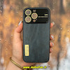 قاب گوشی iPhone 13 Pro آیفون اورجینال هارمونی چرمی Camera Lens Hard محافظ لنزدار شیشه ای مشکی کد 26489