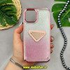 قاب گوشی iPhone 12 - iPhone 12 Pro آیفون اورجینال شاین پرادا PRADA پشت طلق شیشه ای شفاف صورتی کد 26494