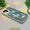 قاب گوشی iPhone 13 - iPhone 14 آیفون هولوگرامی برجسته رزینی لاکچری طرح پروانه کریستالی کد 14593