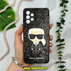 قاب گوشی Galaxy A32 4G سامسونگ فانتزی اکلیلی شاین سه بعدی برجسته طرح کارل Karl مشکی کد 14637