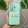 قاب گوشی Galaxy A35 سامسونگ طرح فانتزی عروسکی برجسته برفی استندشو سبز پاستلی کد 14670