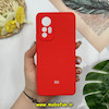 قاب گوشی Xiaomi 12 Lite شیائومی سیلیکونی اورجینال پاک کنی درجه یک زیربسته محافظ لنز دار قرمز کد 26831