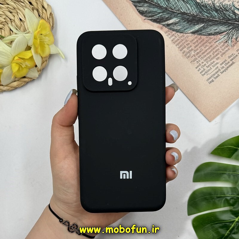 قاب گوشی Xiaomi 14 شیائومی سیلیکونی اورجینال درجه یک پاک کنی زیربسته مشکی کد 26875