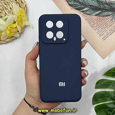 قاب گوشی Xiaomi 14 شیائومی سیلیکونی اورجینال درجه یک پاک کنی زیربسته سرمه ای کد 26876