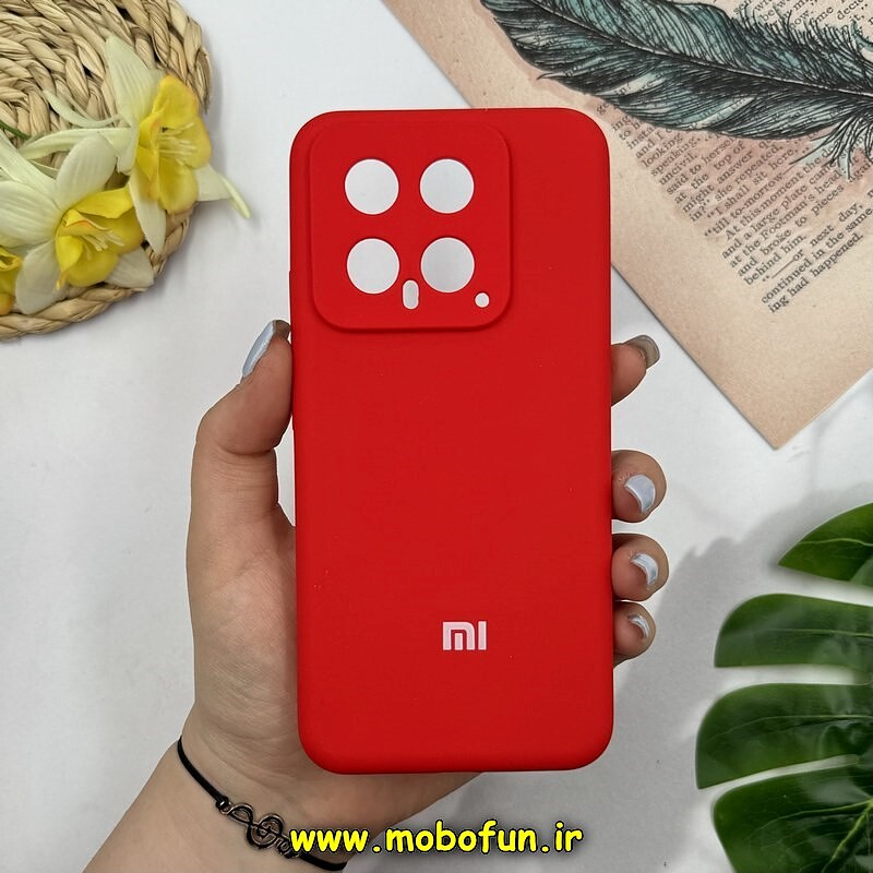 قاب گوشی Xiaomi 14 شیائومی سیلیکونی اورجینال درجه یک پاک کنی زیربسته قرمز کد 26877