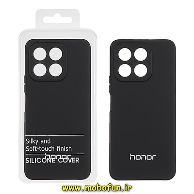 قاب گوشی Honor X6B آنر سیلیکونی جدید زیر بسته محافظ لنزدار مشکی کد 27095