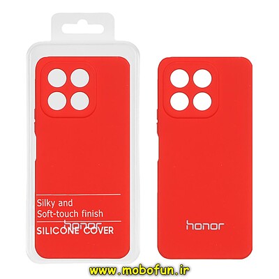 قاب گوشی Honor X6B آنر سیلیکونی جدید زیر بسته محافظ لنزدار قرمز کد 27099