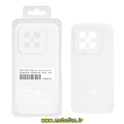 قاب گوشی Xiaomi 14 Pro شیائومی سیلیکونی اورجینال درجه یک پاک کنی زیربسته سفید کد 27532