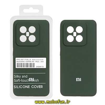 قاب گوشی Xiaomi 14 Pro شیائومی سیلیکونی اورجینال درجه یک پاک کنی زیربسته سبز زیتونی کد 27535