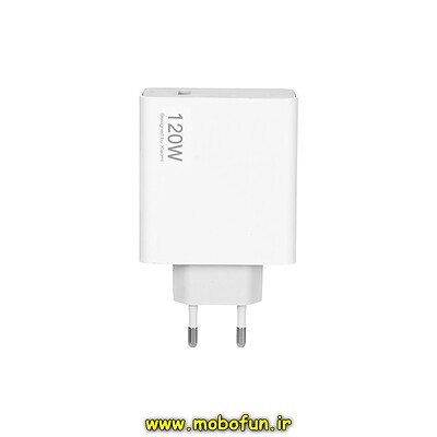 شارژر دیواری 120 وات شیائومی اورجینال توربوشارژ (دارای ریزشمارنده) به همراه کابل USB-C کد 27538