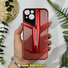 قاب گوشی iPhone 13 آیفون اورجینال PROTECTIVE CASE سری CAR DESIGN محافظ لنز دار شیشه ای قرمز کد 27581
