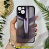 قاب گوشی iPhone 13 آیفون اورجینال PROTECTIVE CASE سری CAR DESIGN محافظ لنز دار شیشه ای بنفش کد 27582