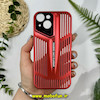 قاب گوشی iPhone 15 آیفون اورجینال PROTECTIVE CASE سری CAR DESIGN محافظ لنز دار شیشه ای قرمز کد 27592
