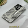 قاب گوشی iPhone 15 Pro آیفون اورجینال PROTECTIVE CASE سری CAR DESIGN محافظ لنز دار شیشه ای نقره ای کد 27594