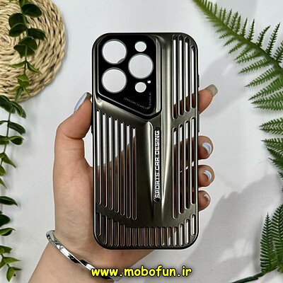 قاب گوشی iPhone 15 Pro آیفون اورجینال PROTECTIVE CASE سری CAR DESIGN محافظ لنز دار شیشه ای مشکی کد 27596