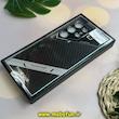 قاب گوشی Galaxy S23 Ultra سامسونگ اورجینال لاکچری کربنی دیزاین PHONE CASE محافظ لنزدار مشکی کد 27609