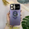 قاب گوشی iPhone 14 Pro Max آیفون اورجینال رینگی مگ سیف اسپینردار Camera Lens Hard محافظ لنزدار شیشه ای استندشو بنفش کد 27631