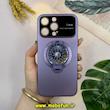 قاب گوشی iPhone 14 Pro Max آیفون اورجینال رینگی مگ سیف اسپینردار Camera Lens Hard محافظ لنزدار شیشه ای استندشو بنفش کد 27631