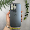 قاب گوشی iPhone 15 Pro Max آیفون مدل PVD اورجینال ضد خش پشت گلس CREAVITE محافظ لنز دار شیشه ای خاکستری تیره کد 27639