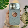 قاب گوشی iPhone 15 Pro Max آیفون طرح اورجینال CASE PRO سیلیکونی استندشو محافظ لنزدار خاکستری کد 27643