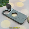 قاب گوشی iPhone 15 Pro Max آیفون طرح اورجینال CASE PRO سیلیکونی استندشو محافظ لنزدار خاکستری کد 27643
