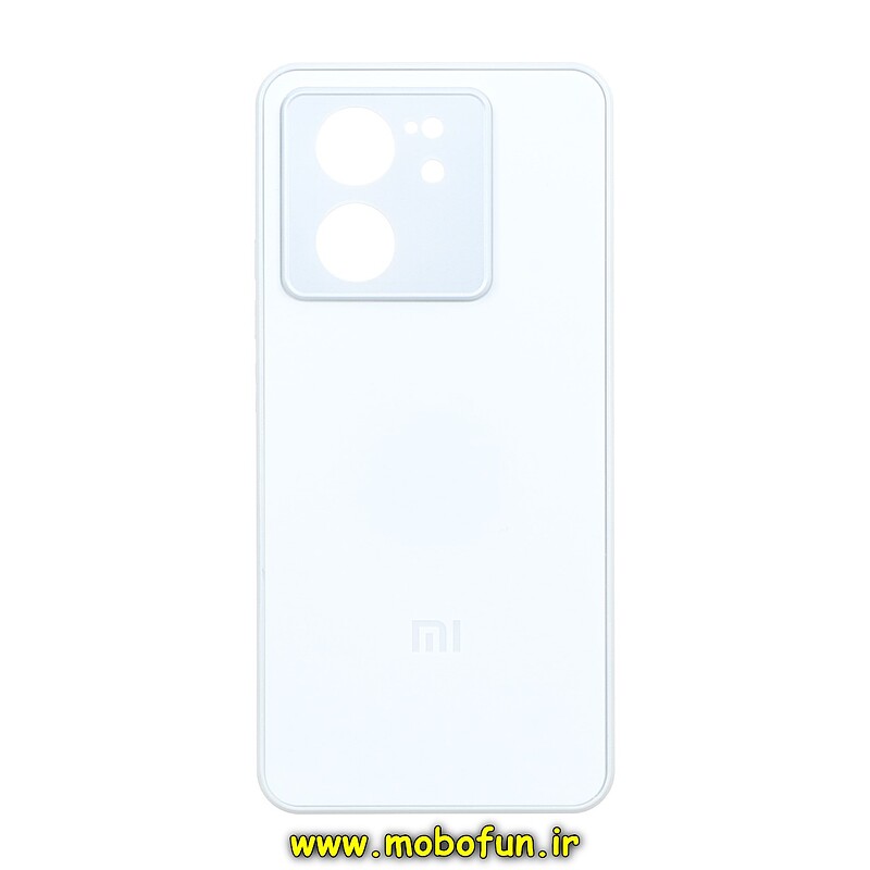 قاب گوشی Xiaomi 13T - Xiaomi 13T Pro شیائومی مدل PVD ضد خش پشت گلس شیشه ای محافظ لنز دار سفید کد 27647