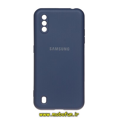 قاب گوشی Galaxy A01 - Galaxy M01 سامسونگ سیلیکونی های کپی زیربسته محافظ لنز دار سرمه ای کد 27658