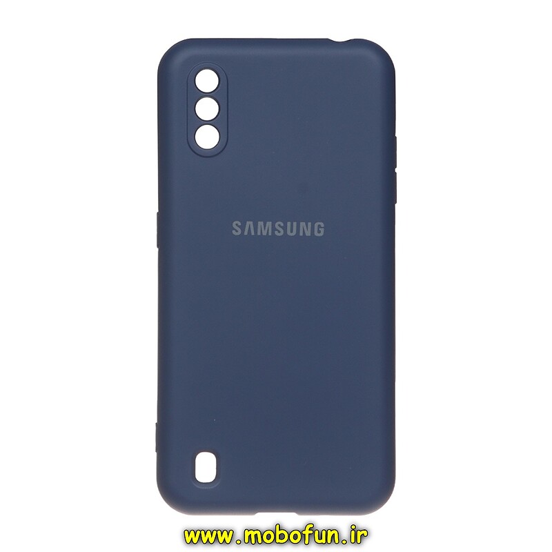 قاب گوشی Galaxy A01 - Galaxy M01 سامسونگ سیلیکونی های کپی زیربسته محافظ لنز دار سرمه ای کد 27658