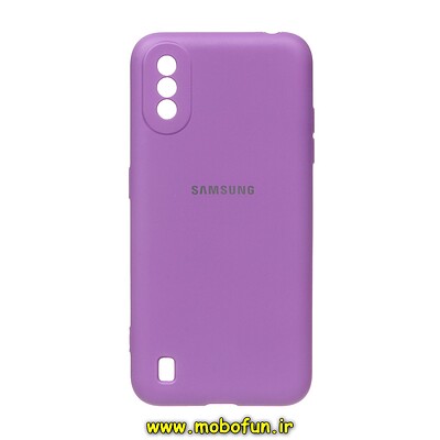 قاب گوشی Galaxy A01 - Galaxy M01 سامسونگ سیلیکونی های کپی زیربسته محافظ لنز دار بنفش کد 27659