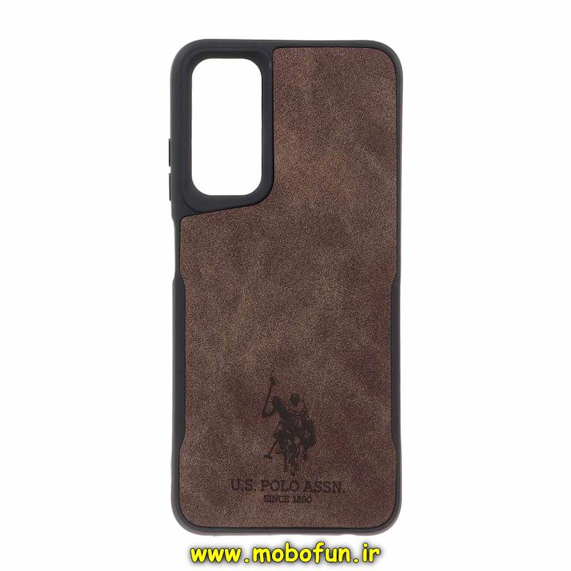 قاب گوشی Galaxy A05S سامسونگ سیلیکونی نیوزون طرح جیر پولو POLO لاکچری قهوه ای کد 27677