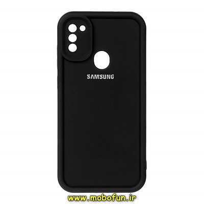 قاب گوشی Galaxy A11 - Galaxy M11 سامسونگ طرح سیلیکونی Solid لوگو برجسته محافظ لنزدار مشکی کد 27692