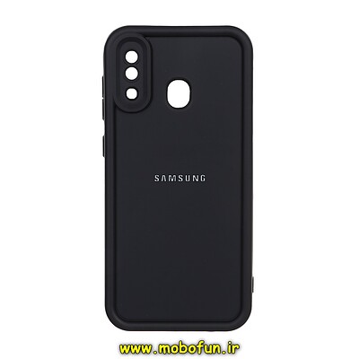 قاب گوشی Galaxy A20 - Galaxy A30 سامسونگ طرح سیلیکونی Solid لوگو برجسته محافظ لنزدار مشکی کد 27724