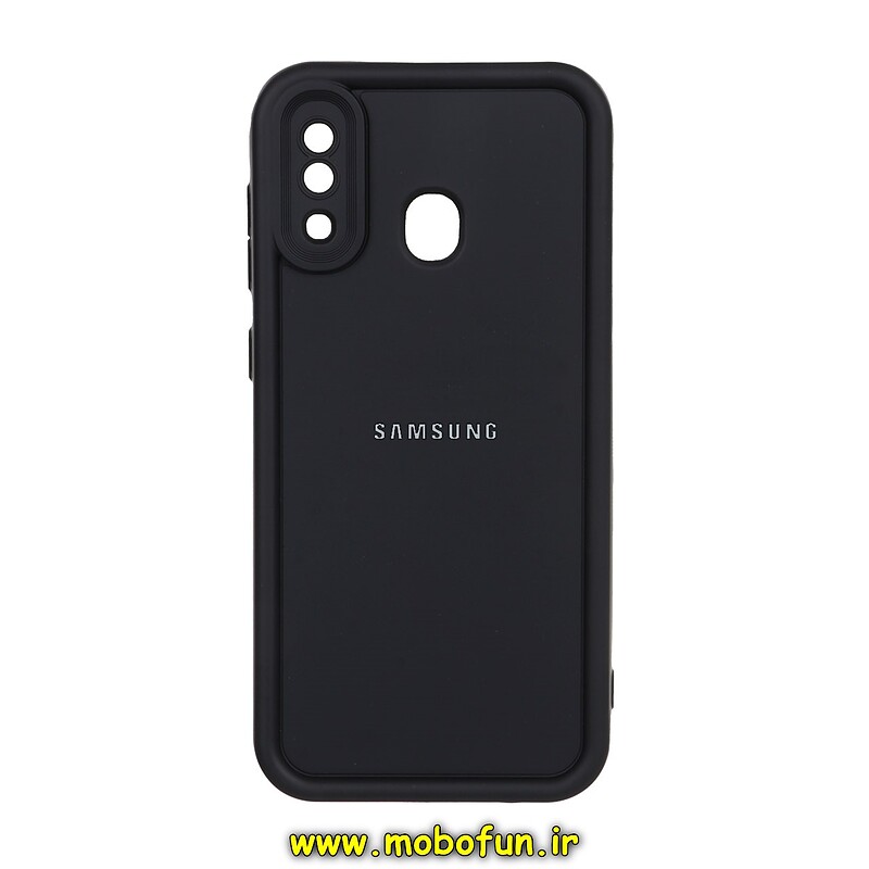 قاب گوشی Galaxy A20 - Galaxy A30 سامسونگ طرح سیلیکونی Solid لوگو برجسته محافظ لنزدار مشکی کد 27724