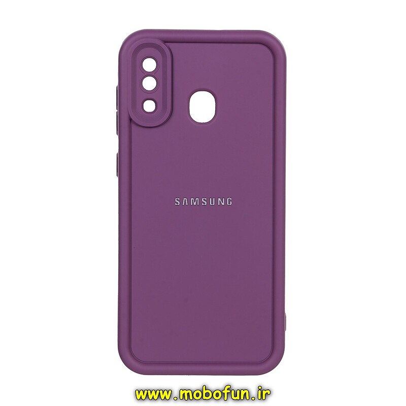 قاب گوشی Galaxy A20 - Galaxy A30 سامسونگ طرح سیلیکونی Solid لوگو برجسته محافظ لنزدار بنفش کد 27725