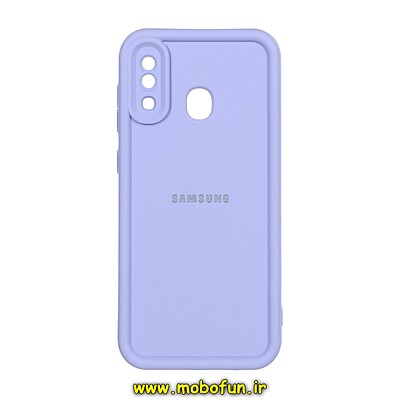 قاب گوشی Galaxy A20 - Galaxy A30 سامسونگ طرح سیلیکونی Solid لوگو برجسته محافظ لنزدار یاسی کد 27727