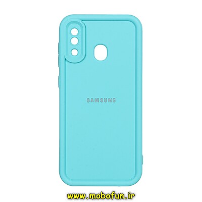 قاب گوشی Galaxy A20 - Galaxy A30 سامسونگ طرح سیلیکونی Solid لوگو برجسته محافظ لنزدار سبزآبی کد 27728