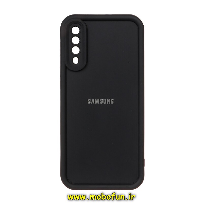 قاب گوشی Galaxy A30S - Galaxy A50S - Galaxy A50 سامسونگ طرح سیلیکونی Solid لوگو برجسته محافظ لنزدار مشکی کد 27749