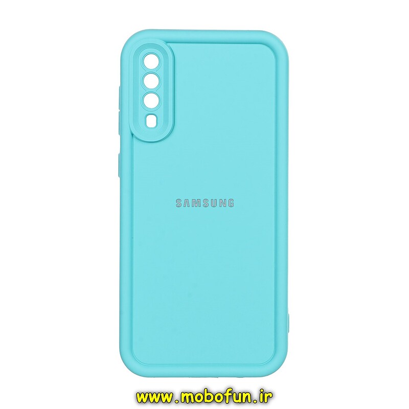 قاب گوشی Galaxy A30S - Galaxy A50S - Galaxy A50 سامسونگ طرح سیلیکونی Solid لوگو برجسته محافظ لنزدار سبزآبی کد 27750