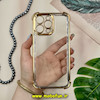 قاب گوشی iPhone 14 Pro Max آیفون طرح پشت طلق شیشه ای شفاف کپسولی اورجینال برند Unique Case محافظ لنزدار طلایی کد 28236
