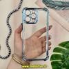 قاب گوشی iPhone 14 Pro Max آیفون طرح پشت طلق شیشه ای شفاف کپسولی اورجینال برند Unique Case محافظ لنزدار آبی کد 28238