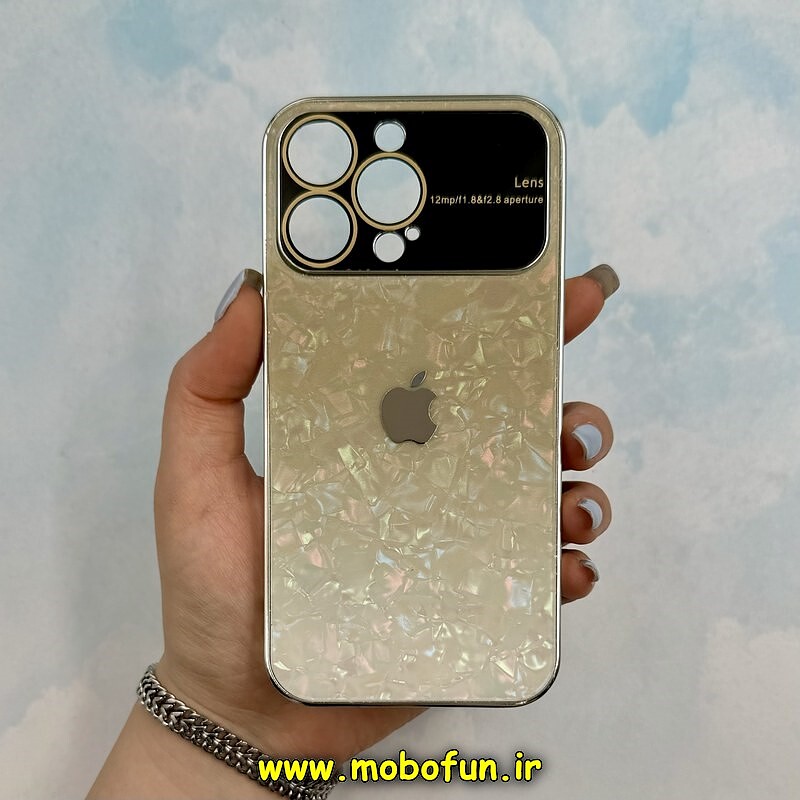 قاب گوشی iPhone 13 Pro آیفون طرح Camera Lens اورجینال دور کرومی یخی نسکافه ای کد 28288