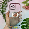 قاب گوشی iPhone 13 Pro Max آیفون الکتروپلیتینگ اورجینال محافظ لنزدار شیشه ای آبی صورتی کد 28335