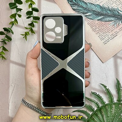 قاب گوشی Redmi Note 12 Pro Plus شیائومی اورجینال لاکچری دیزاین عنکبوتی GKK CASE کرومی آینه ای محافظ لنزدار مشکی کد 28391