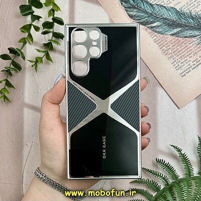 قاب گوشی Galaxy S22 Ultra سامسونگ اورجینال لاکچری دیزاین عنکبوتی GKK CASE کرومی آینه ای محافظ لنزدار مشکی کد 28406