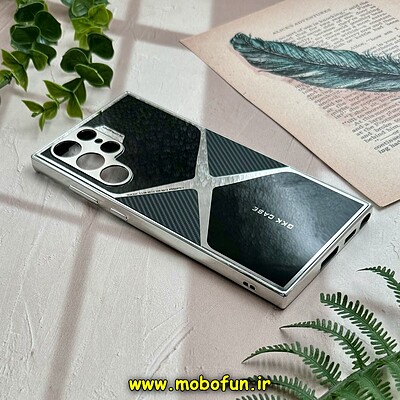 قاب گوشی Galaxy S22 Ultra سامسونگ اورجینال لاکچری دیزاین عنکبوتی GKK CASE کرومی آینه ای محافظ لنزدار مشکی کد 28406