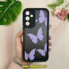قاب گوشی Galaxy A25 سامسونگ طرح سیلیکونی Solid چرمی کبریتی محافظ لنزدار طرح پروانه LUXURY مشکی کد 28442