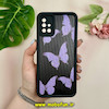 قاب گوشی Galaxy A51 سامسونگ طرح سیلیکونی Solid چرمی کبریتی محافظ لنزدار طرح پروانه لاکچری LUXURY مشکی کد 28459