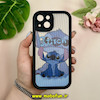 قاب گوشی iPhone 15 آیفون طرح سیلیکونی Solid چرمی کبریتی محافظ لنزدار طرح استیج stitch مشکی کد 28484